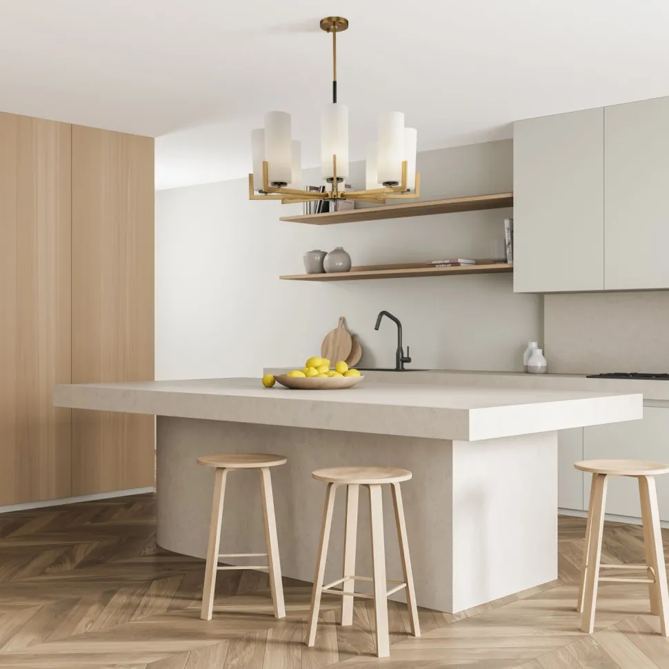 Kronleuchter Metall Glas B: 76 cm E27 Modern KAYA