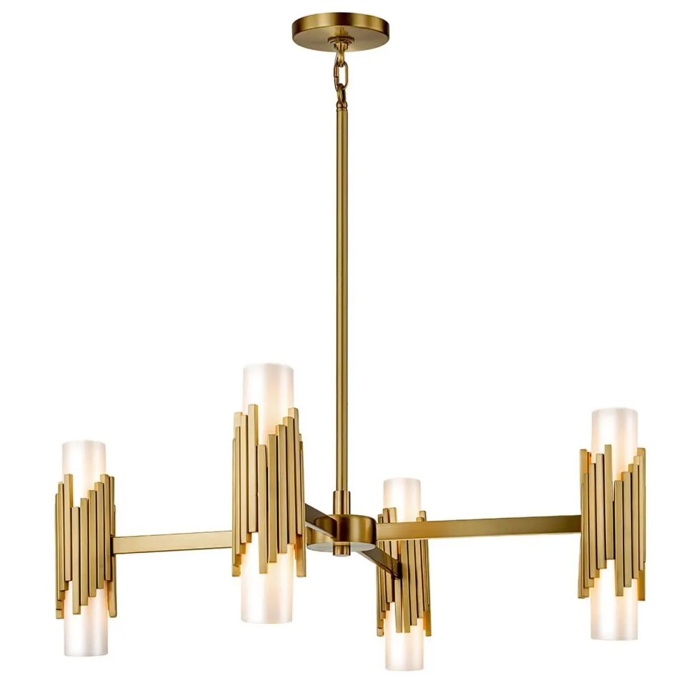 Kronleuchter Metall Glas 83,8 cm breit Modern verstellbar