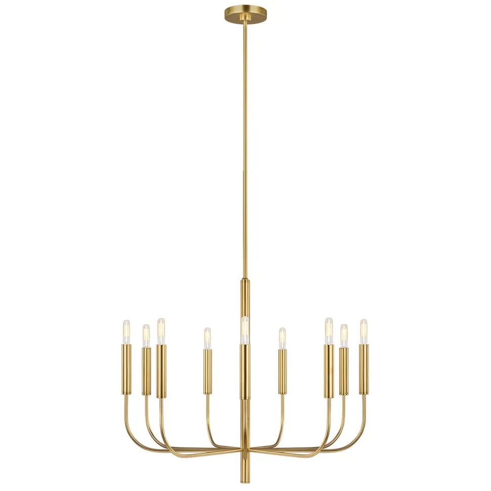 Kronleuchter Metall Jugendstil in Messing Ø76cm 9-armig