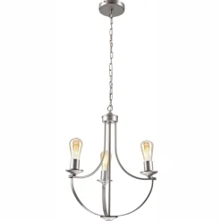 Kronleuchter Metall Rustikal Ø 42 cm 3-armig E27 in Silber