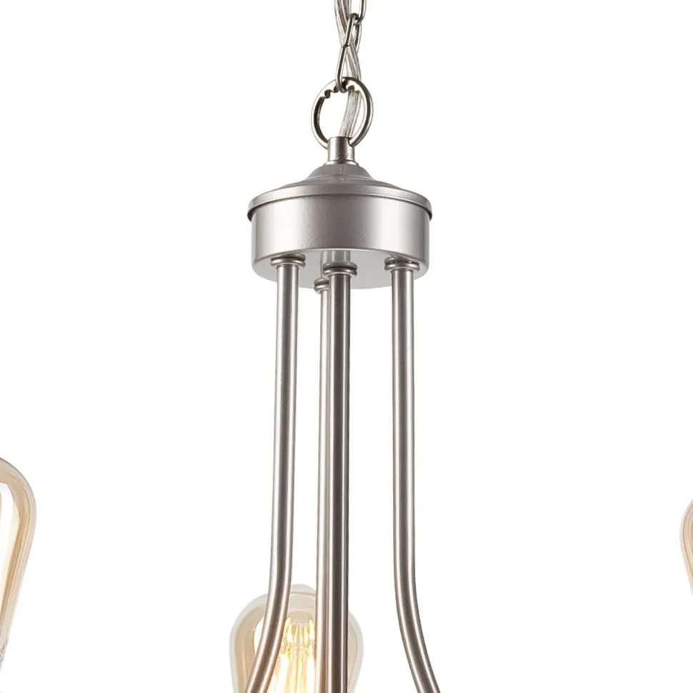 Kronleuchter Metall Rustikal Ø 42 cm 3-armig E27 in Silber