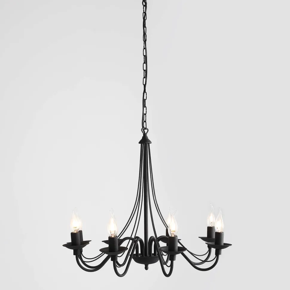 Kronleuchter Metall Schwarz Rustikal E14 Esszimmer