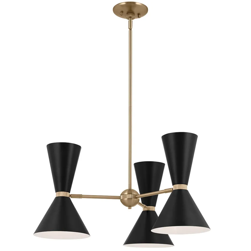 Kronleuchter Metall verstellbar B: 78 cm 6x E27 Modern