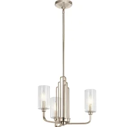 Kronleuchter mit Schirm Ø 45, 9cm Jugendstil Metall Glas