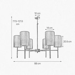 Kronleuchter mit Schirm Ø 88 cm Messing Stoff SOFIS