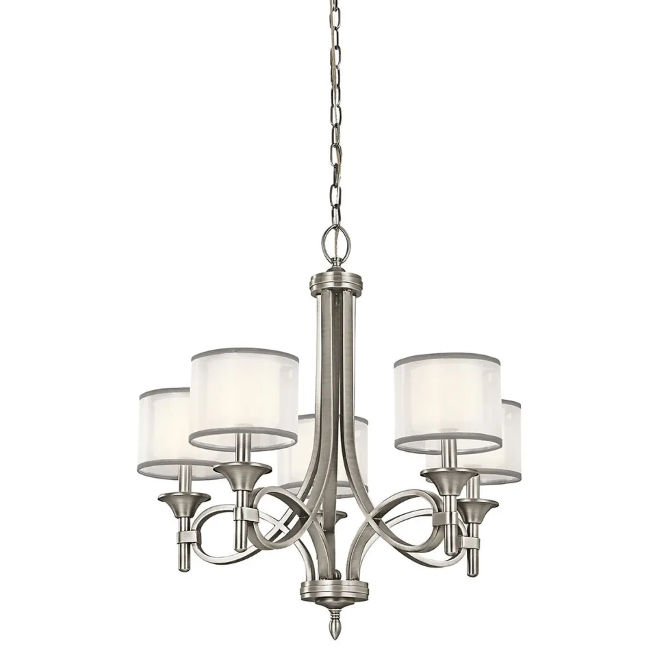 Kronleuchter mit Schirm Glas Leinen Metall CANELADO