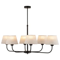 Kronleuchter mit Schirm groß 6-armig E27 100 cm lang