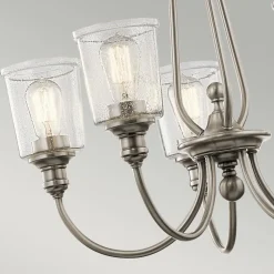 Kronleuchter mit Schirm Glas Metall Ø66cm Jugendstil