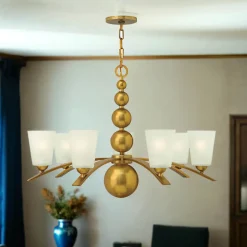 Kronleuchter ROMINA in Messing Ø81cm kürzbar Lampe