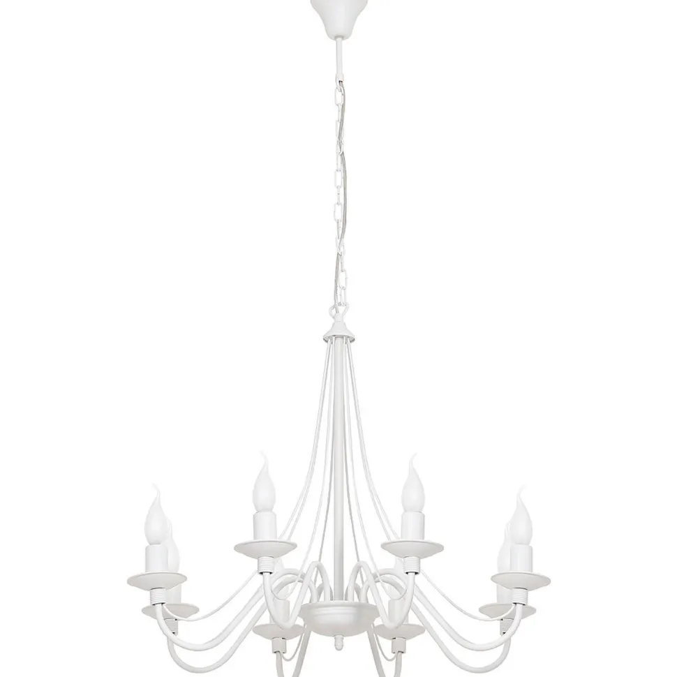 Kronleuchter ROSABELLA Weiß 8-flammig E14 Rustikal