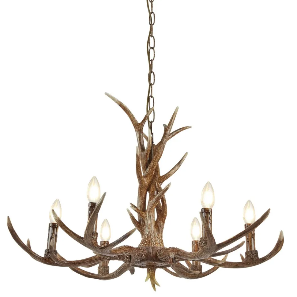 Kronleuchter Rustikal aus Resin künstliches Geweih Ø 80 cm