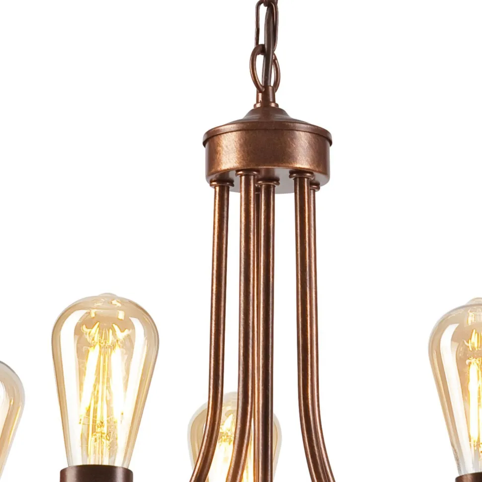 Kronleuchter Rustikal Metall Ø 45 cm 5-flammig E27 Braun