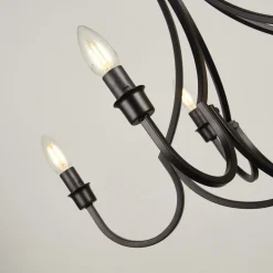 Kronleuchter Rustikal Schwarz Ø 65 cm Metall 5x E14