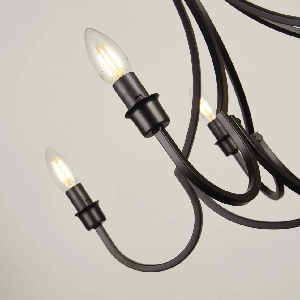 Kronleuchter Rustikal Schwarz Ø 65 cm Metall 5x E14