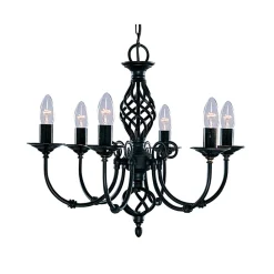 Kronleuchter schwarz Jugendstil 6-flmg.