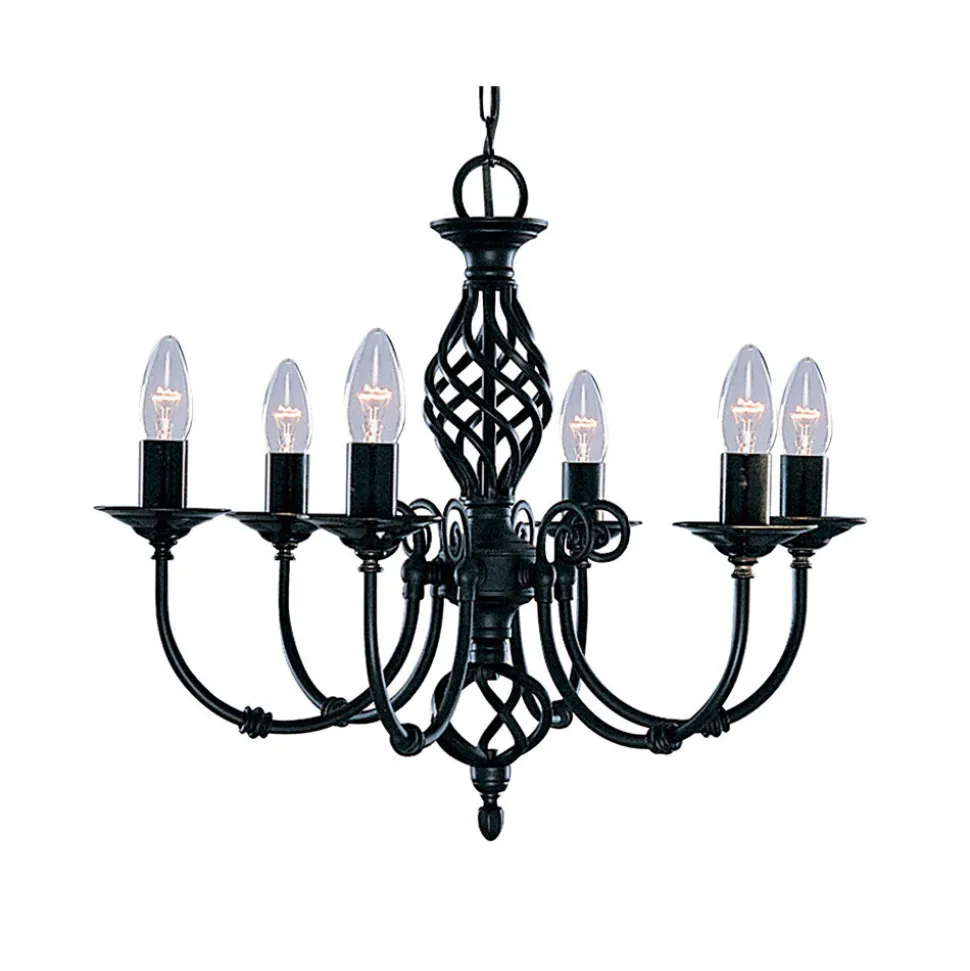 Kronleuchter schwarz Jugendstil 6-flmg.