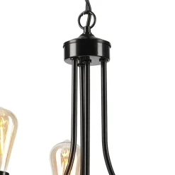 Kronleuchter Schwarz Metall Ø 42 cm 3-flammig E27 Rustikal