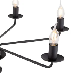 Kronleuchter Schwarz Rustikal 5-flammig E27 Metall