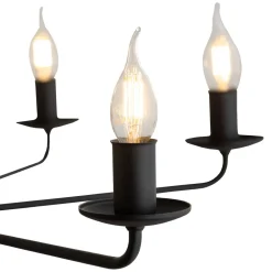 Kronleuchter Schwarz Rustikal 5-flammig E27 Metall