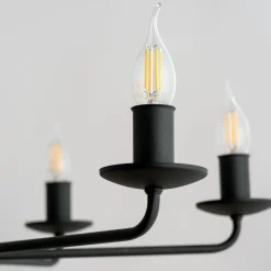 Kronleuchter Schwarz Rustikal 5-flammig E27 Metall