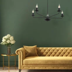 Kronleuchter Schwarz Rustikal 5-flammig E27 Metall