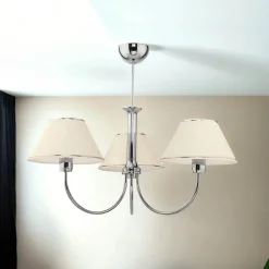 Kronleuchter SELUSSA Weiß Chrom Ø68cm Esstisch