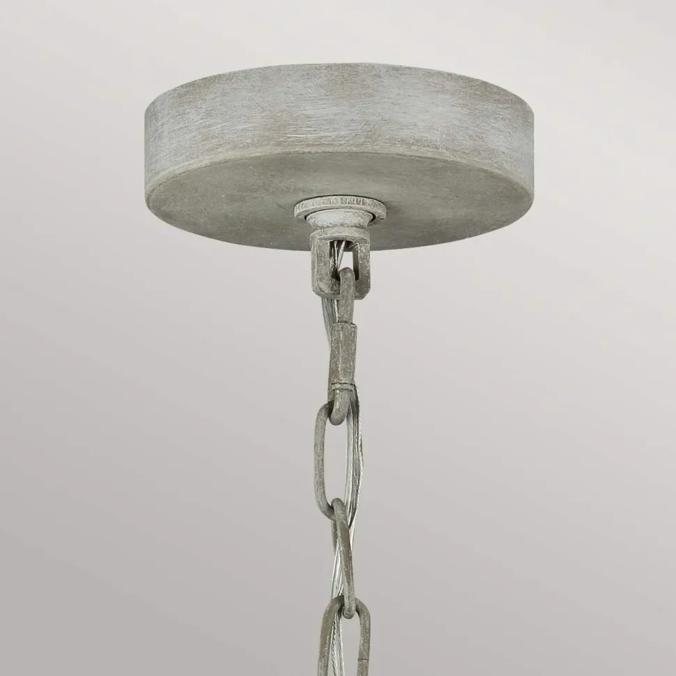 Kronleuchter Shabby Chic Ø 48,3 cm H: max. 216 cm Grau antik