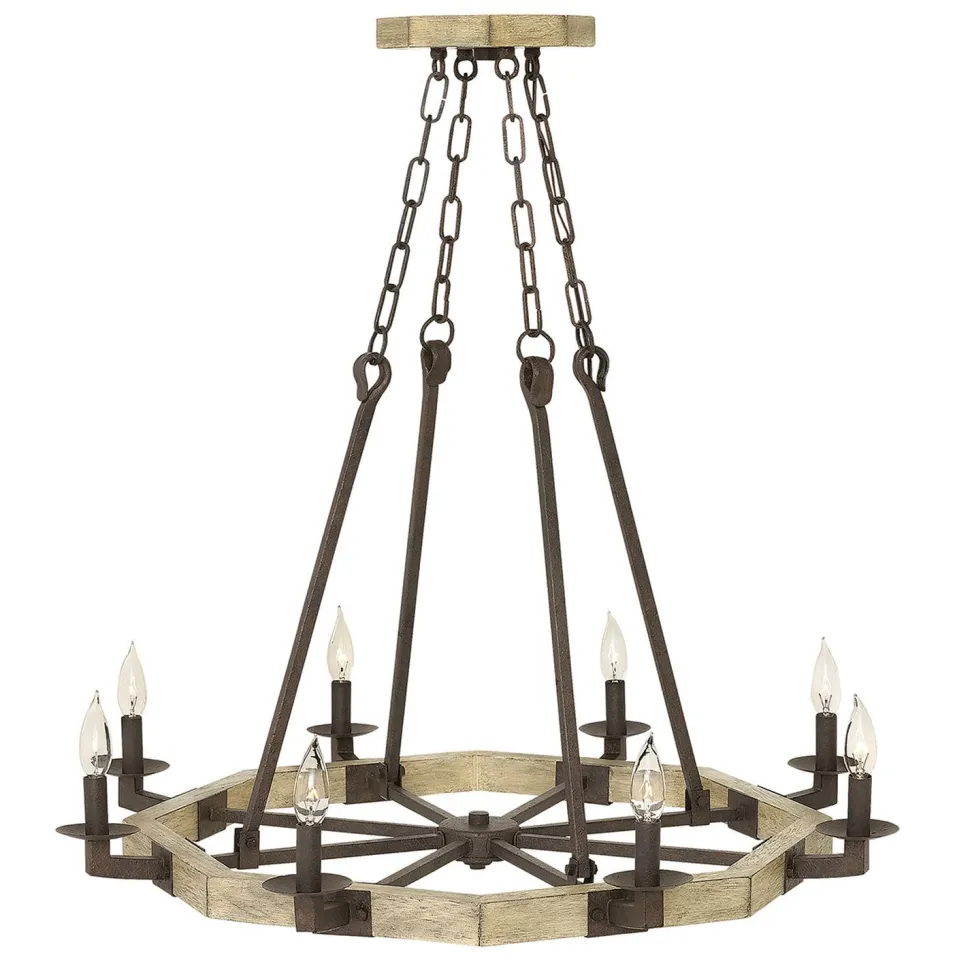 Kronleuchter VIVIA Holz 6xE14 kürzbar Ø63cm Lampe