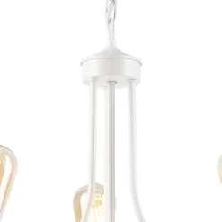 Kronleuchter Weiß 3-flammig E27 Ø 42 cm Metall Rustikal