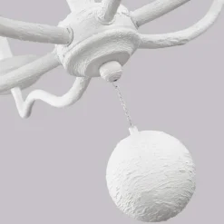 Kronleuchter Weiß Metall E14 B: 82,9 cm groß Landhausstil