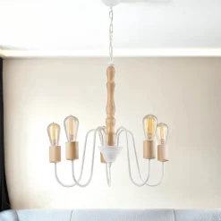 Kronleuchter Wohnzimmer Hängelampe Holz Esstisch