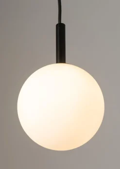 Kugel Hängeleuchte Schwarz Weiß Metall Glas Ø14 cm rund