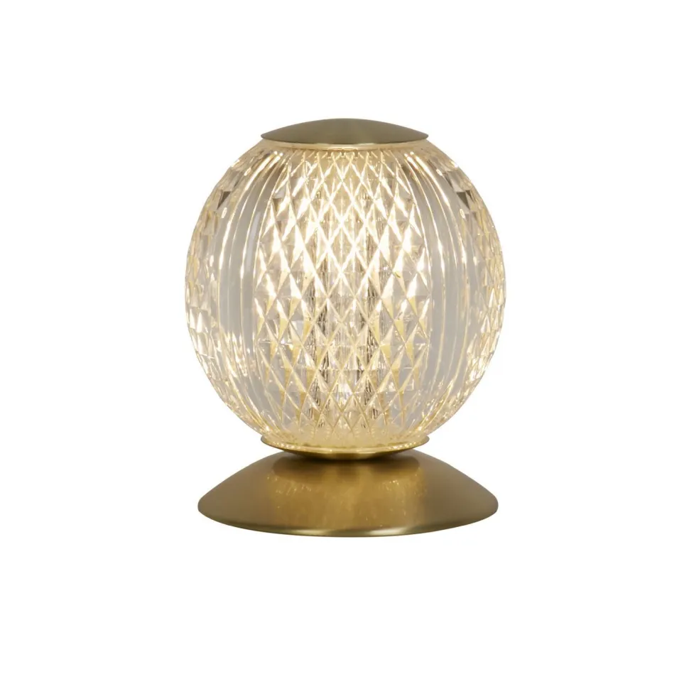 Kugel Tischleuchte Metall in Messing 13 cm G9 elegant