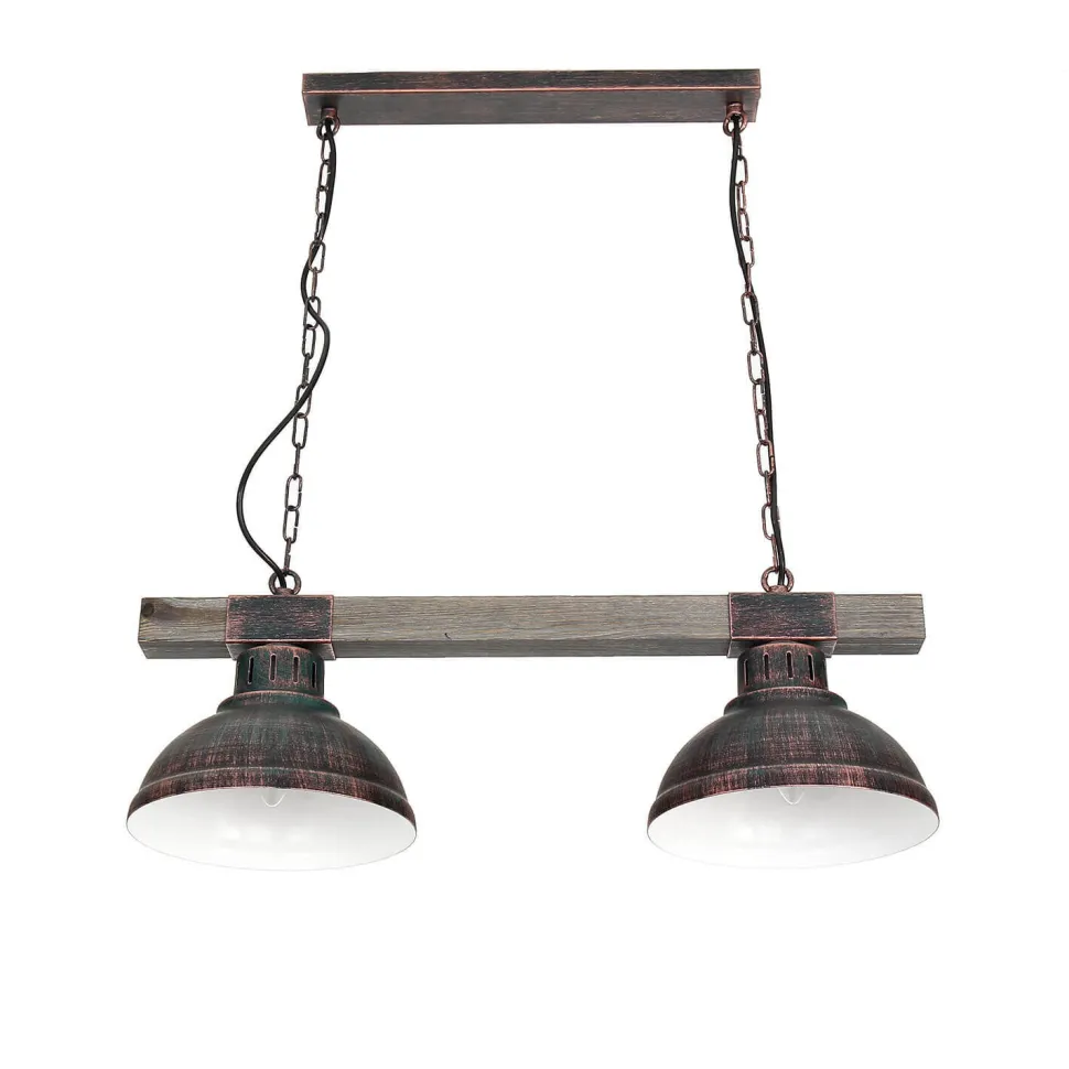 Landhaus Pendellampe Echt Holz Kupfer Antik HAKON