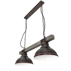 Landhaus Pendellampe Echt Holz Kupfer Antik HAKON