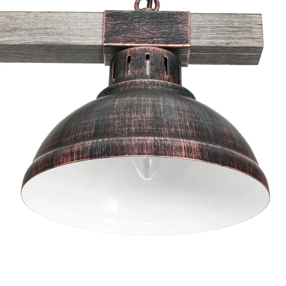 Landhaus Pendellampe Echt Holz Kupfer Antik HAKON