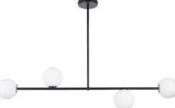 Lange Deckenlampe Glas Metall G9 104 cm wohnlich