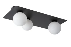 Lange Deckenlampe Glas Metall 62 cm 3-flammig wohnlich