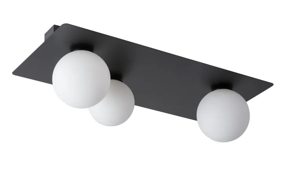 Lange Deckenlampe Glas Metall 62 cm 3-flammig wohnlich