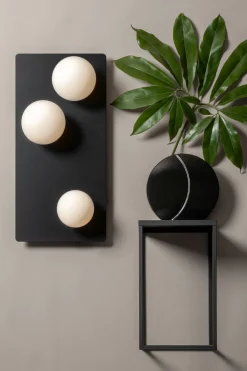 Lange Deckenlampe Glas Metall 62 cm 3-flammig wohnlich