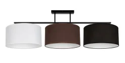Lange Deckenleuchte Stoff Weiß Braun Schwarz E27 100 cm