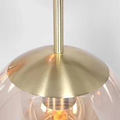 Lange Hängelampe Glas in Bernstein 120 cm E27 Modern