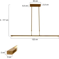Lange LED Deckenleuchte in Bronze 122 cm 4000 K dimmbar