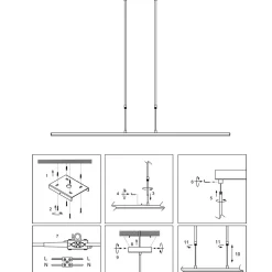Lange LED Deckenleuchte in Bronze 122 cm 4000 K dimmbar
