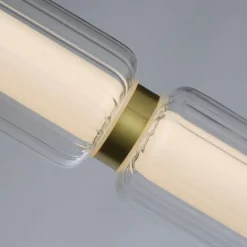 Lange LED Pendelleuchte Glas Metall 109 cm warmweiß