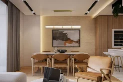 Lange LED Pendelleuchte Glas Metall 109 cm warmweiß