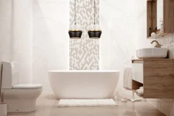 Lange Pendelleuchte 2-flammig Metall Schwarz Weiß Gold