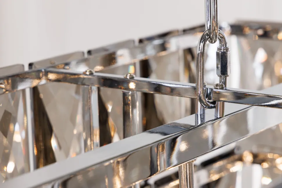 Lange Pendelleuchte Glas Metall 88 cm E14 Modern