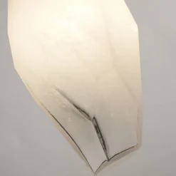 Lange Pendelleuchte Glas Metall 78 cm in Messing Weiß