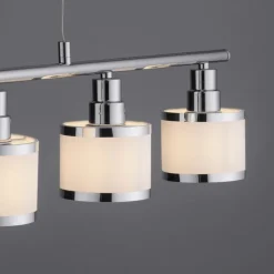 Lange Pendelleuchte Metall Chrom 5-flammig E14 90 cm